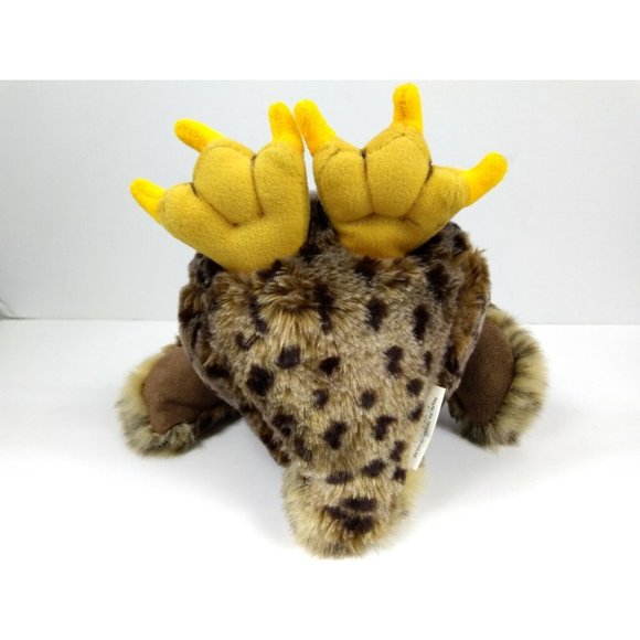 Vintage Eyenimal 9" Brown Mottled Owl Plushie With Big Green Moving Eyes - Picture 8 of 9